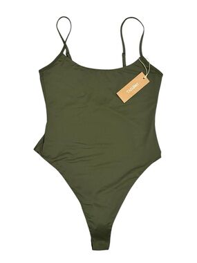 TAN Lines by Sivan Ayla One Piece Swimsuit Olive Green Size Large NWT